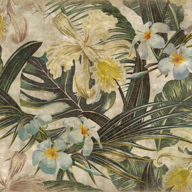 Luxe Banner Recycled Paper Print - Yellow Flowers