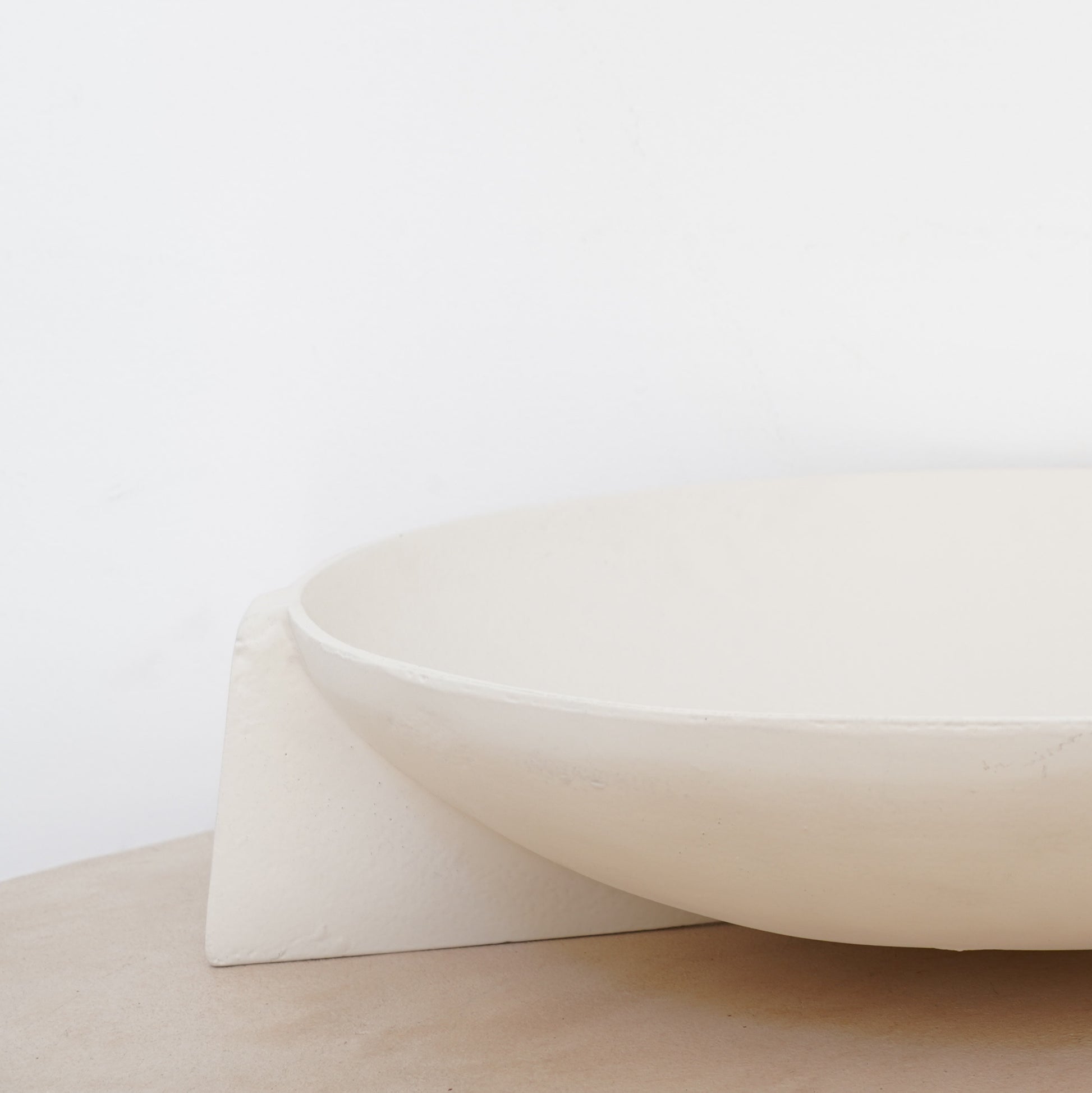 Ivory recycled aluminum decorative trays in small and large sizes, handcrafted for sustainable home styling.