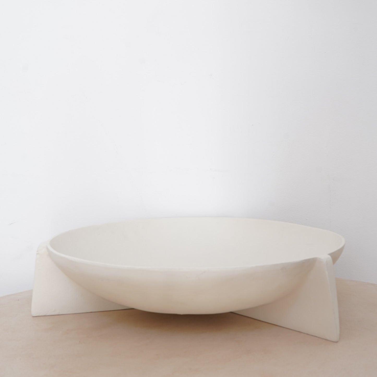 Ivory recycled aluminum decorative trays in small and large sizes, handcrafted for sustainable home styling.