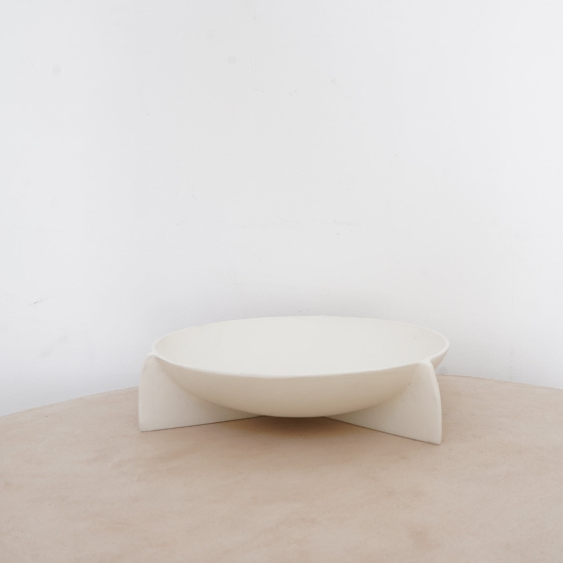 Ivory recycled aluminum decorative trays in small and large sizes, handcrafted for sustainable home styling.