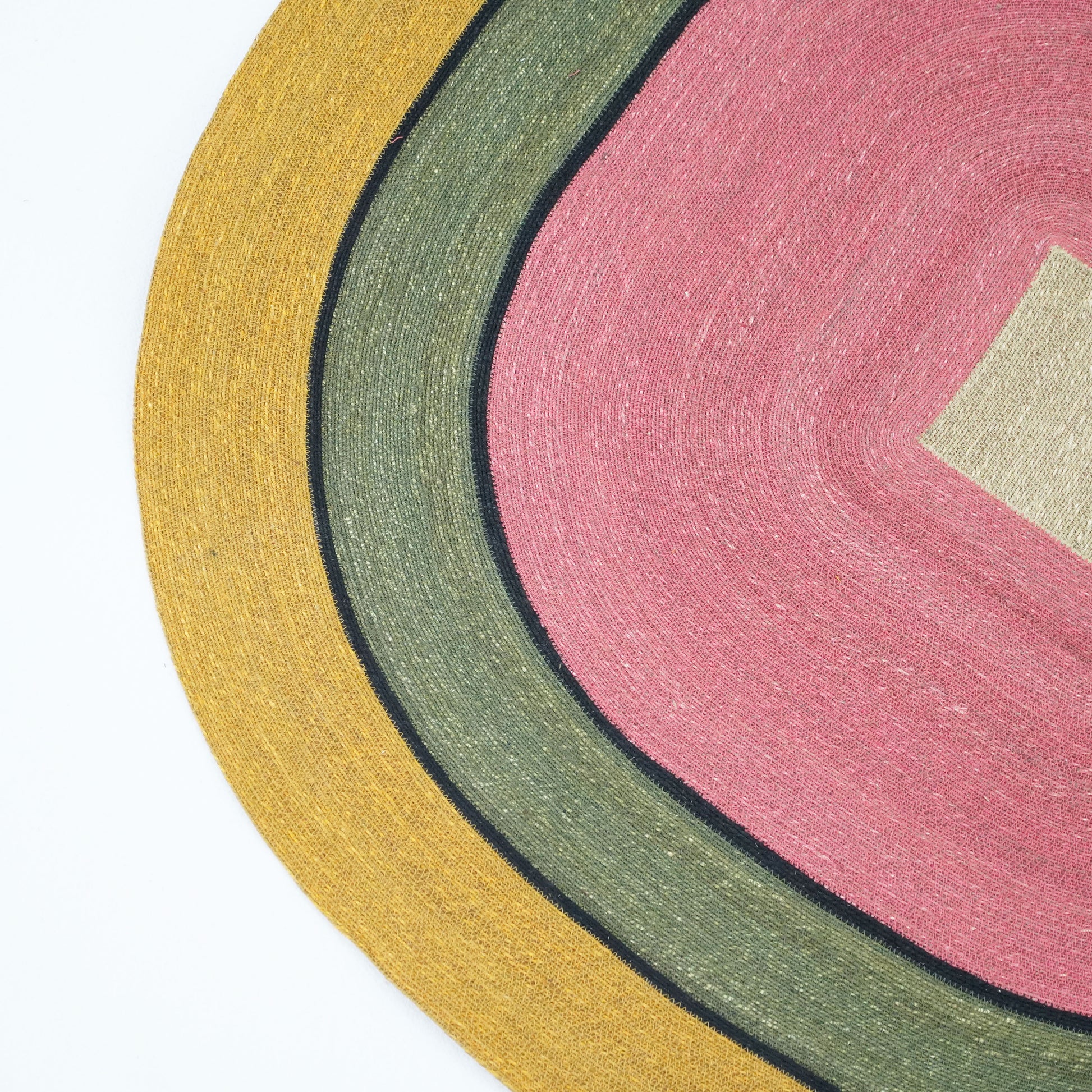 Handmade Kai Seagrass Collection Manu Rug – multicolour seagrass rug, sustainable and artisanal design from Tribe Dubai.