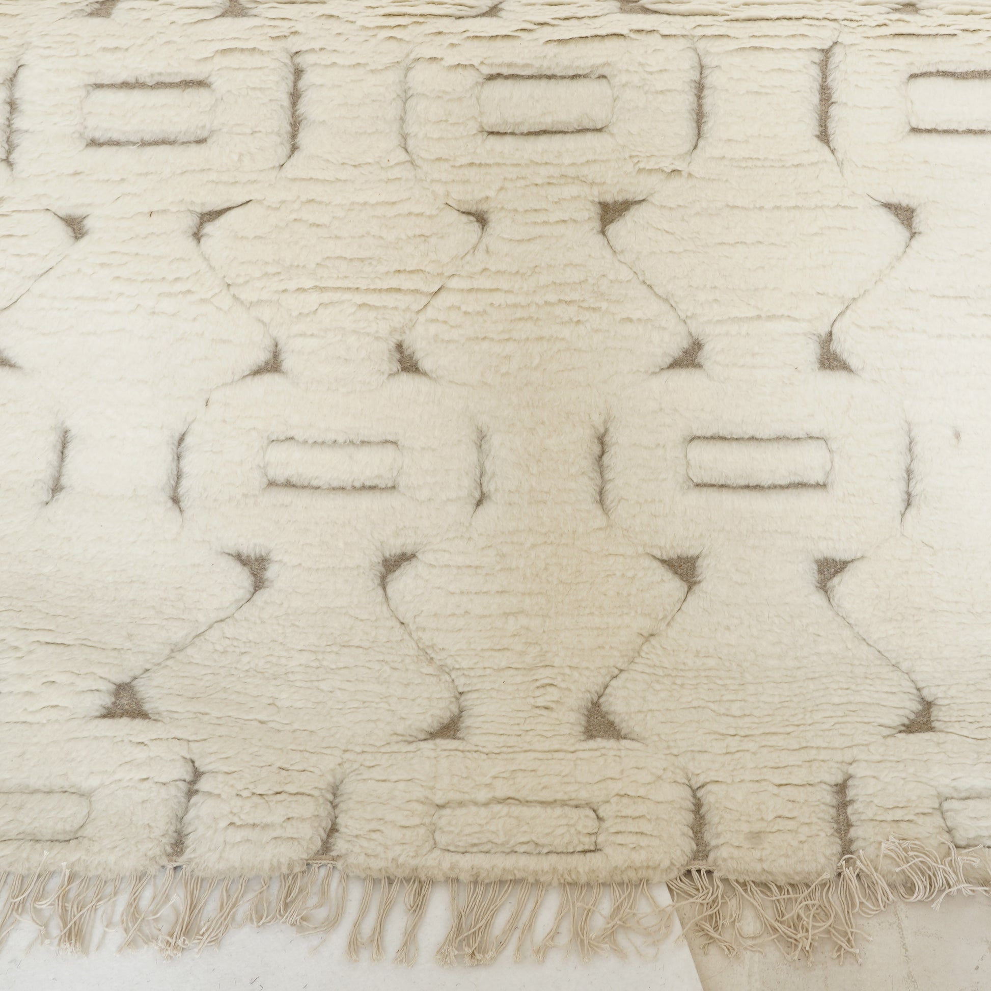 Soft white wool and cotton rug,  sustainable indoor rug - Tribe Rugs Collection