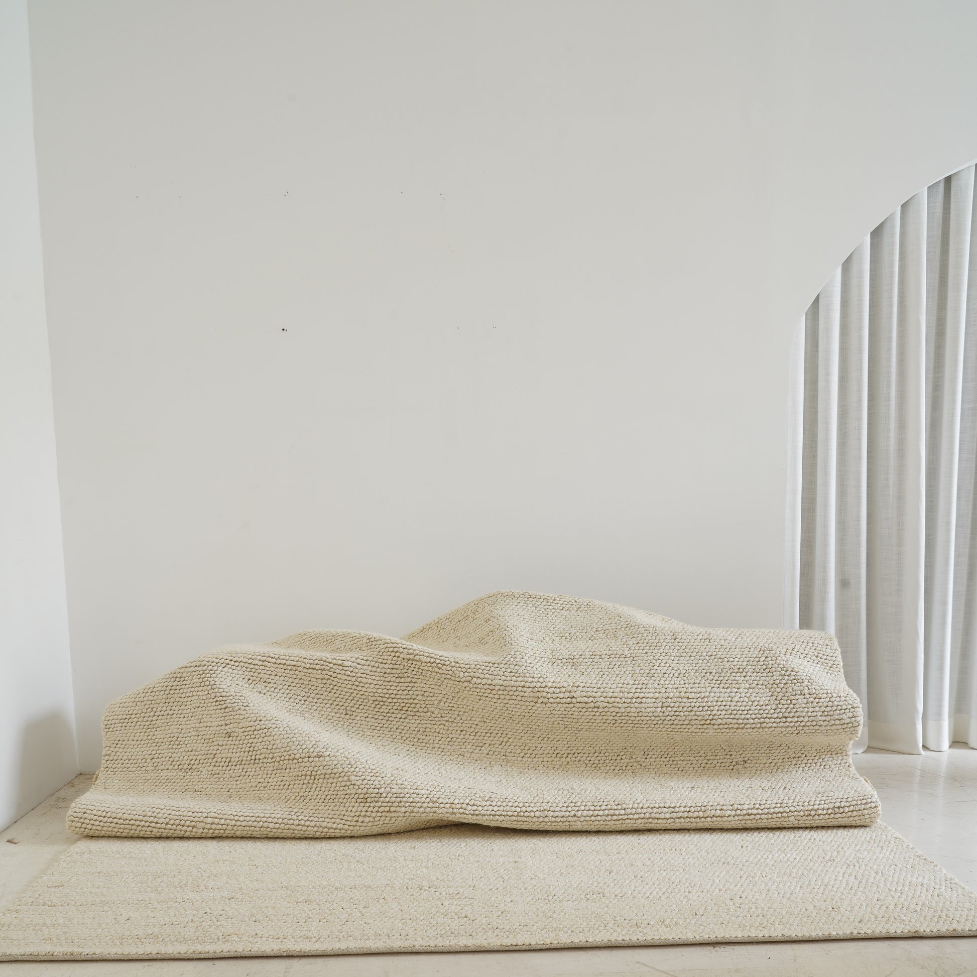 Ivory jute rug, sustainable indoor rug - Tribe Rugs Collection