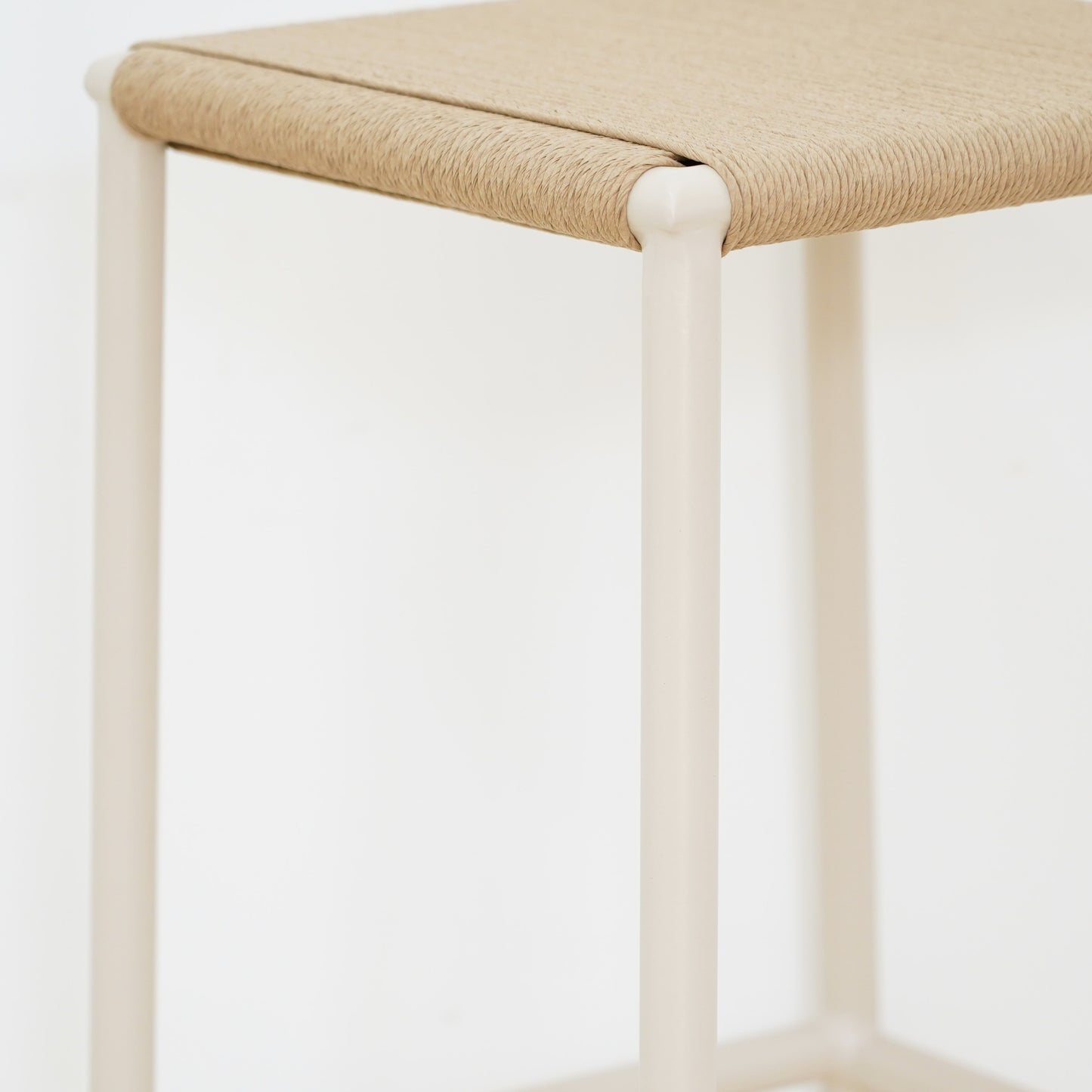 Papyrus Bar Stool Made from Braided Paper Weave and Steel