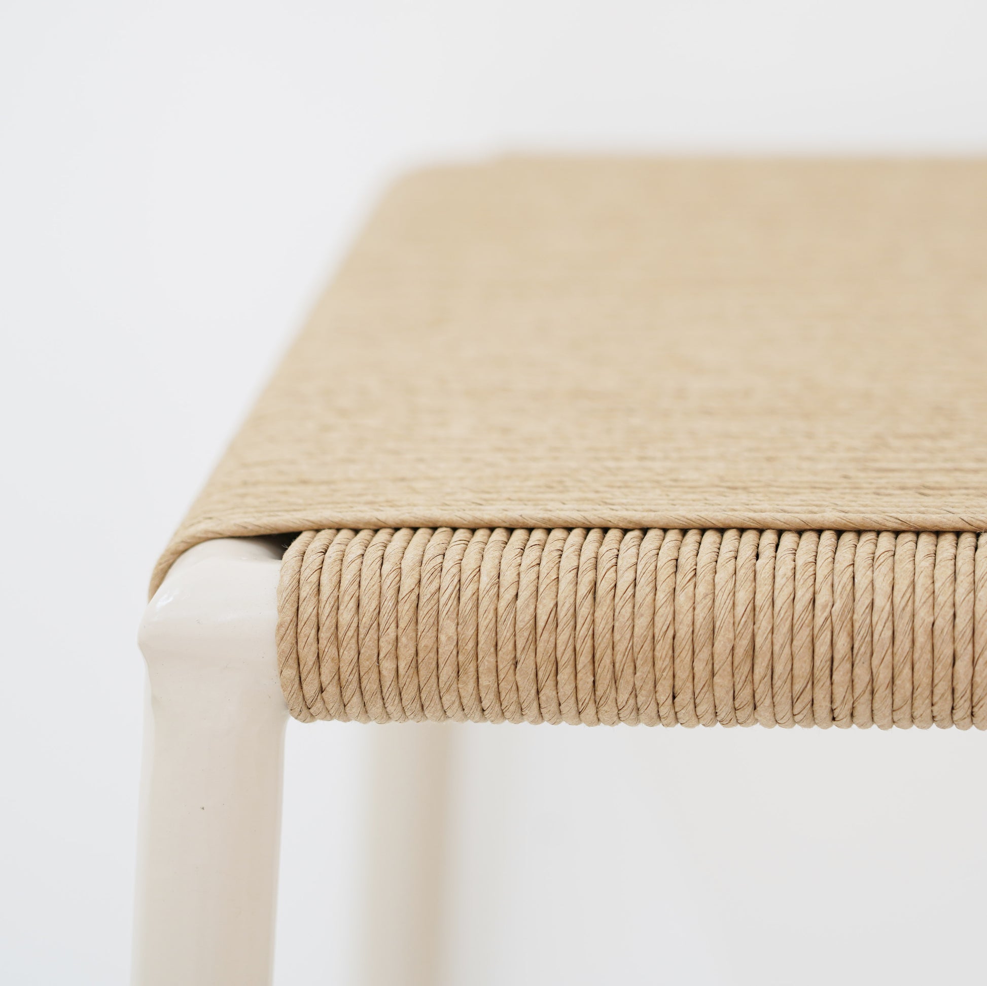 Papyrus Bench Made from Braided Paper Weave and Steel