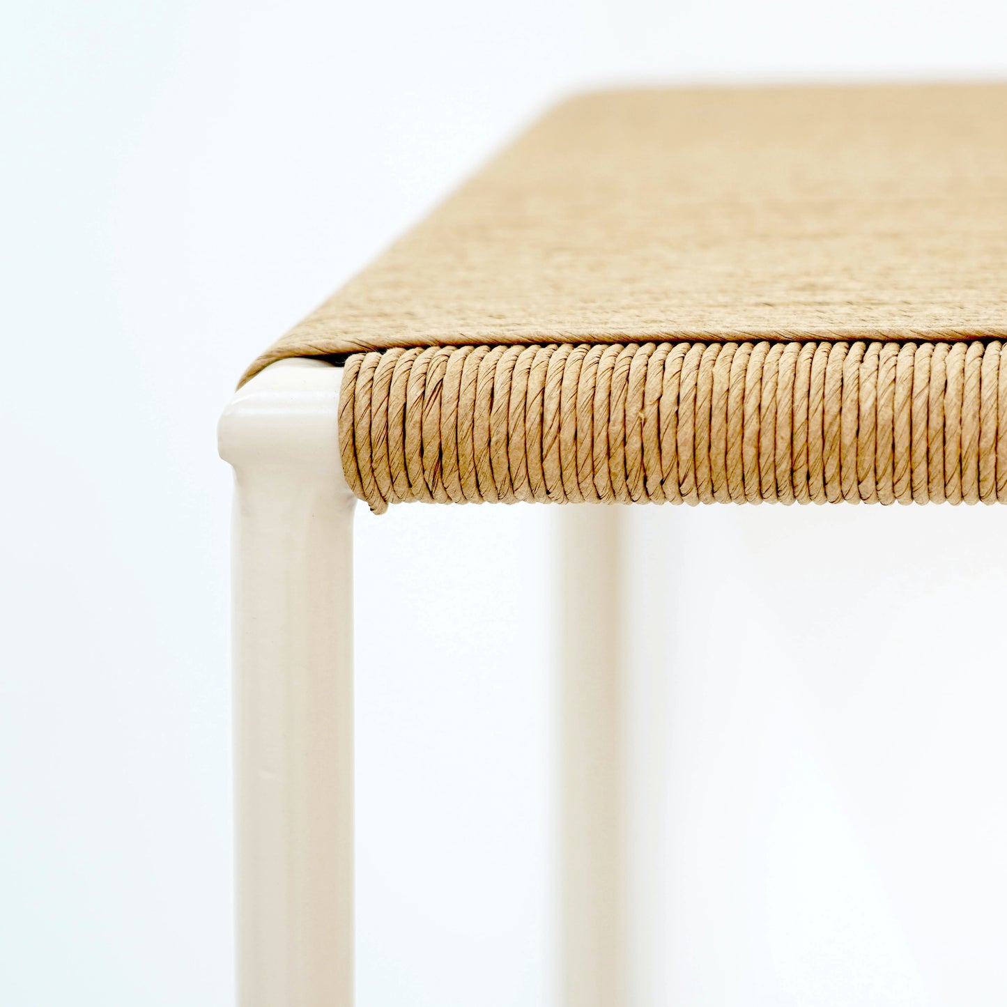 Papyrus Stool Made from Braided Paper Weave and Steel