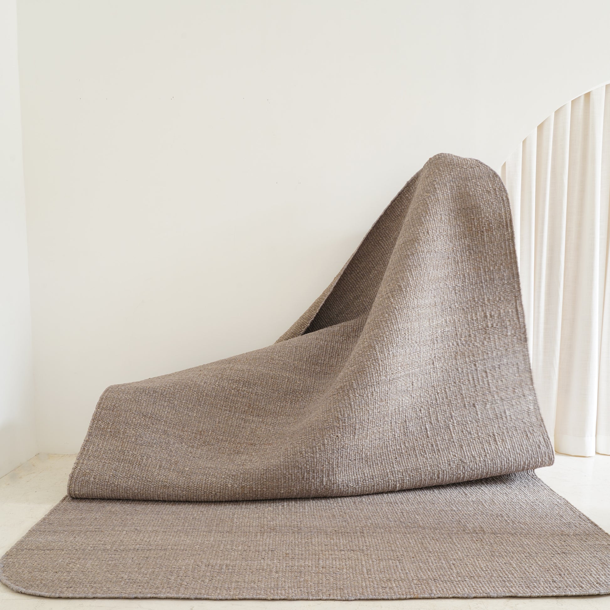 Soft grey jute rug, eco-friendly indoor rug - Tribe Rugs Collection