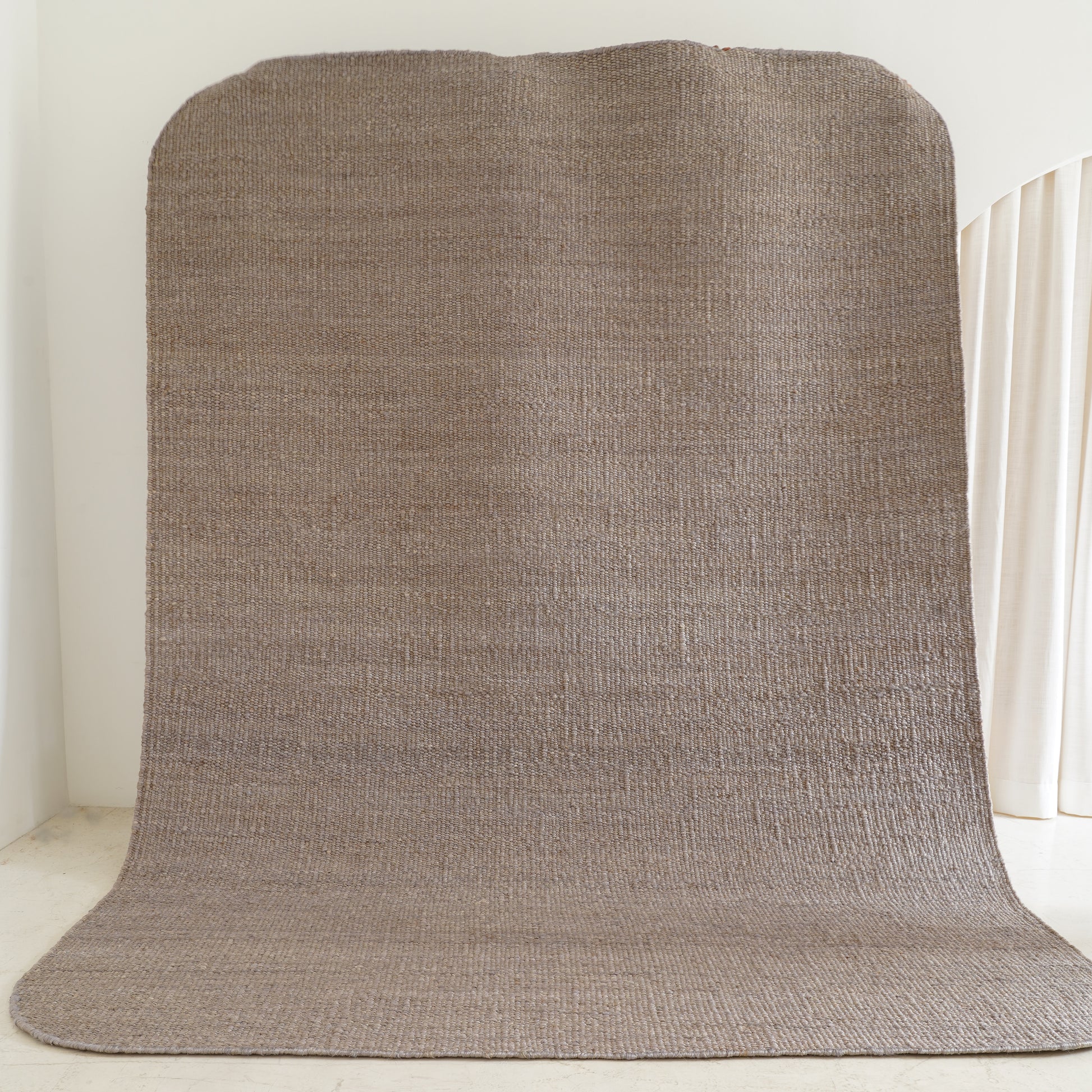 Soft grey jute rug, eco-friendly indoor rug - Tribe Rugs Collection