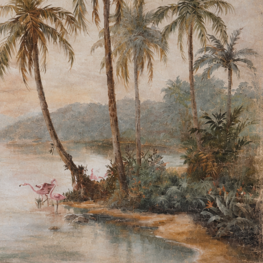 Luxe Banner Recycled Paper Print - Flamingo Beach