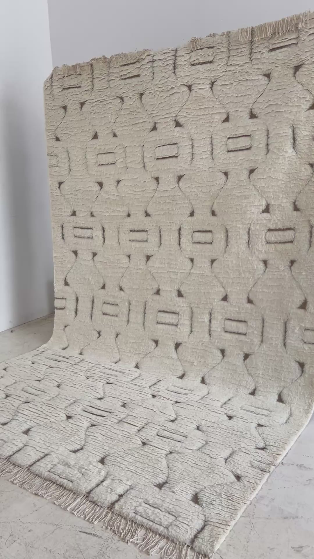 Soft white wool and cotton rug,  sustainable indoor rug - Tribe Rugs Collection