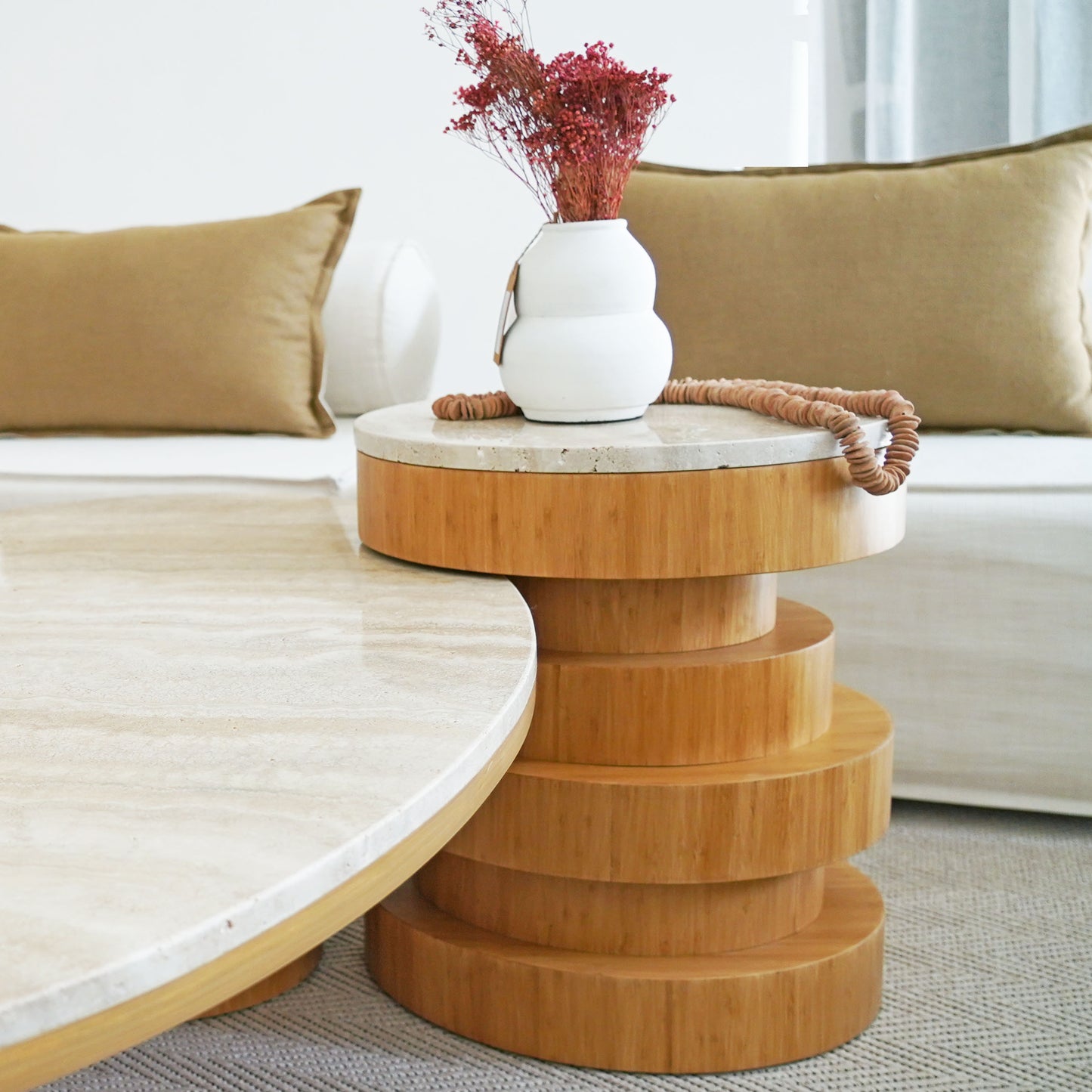 Crafted from Bamboo Veneer: The Layered Chess Side Table