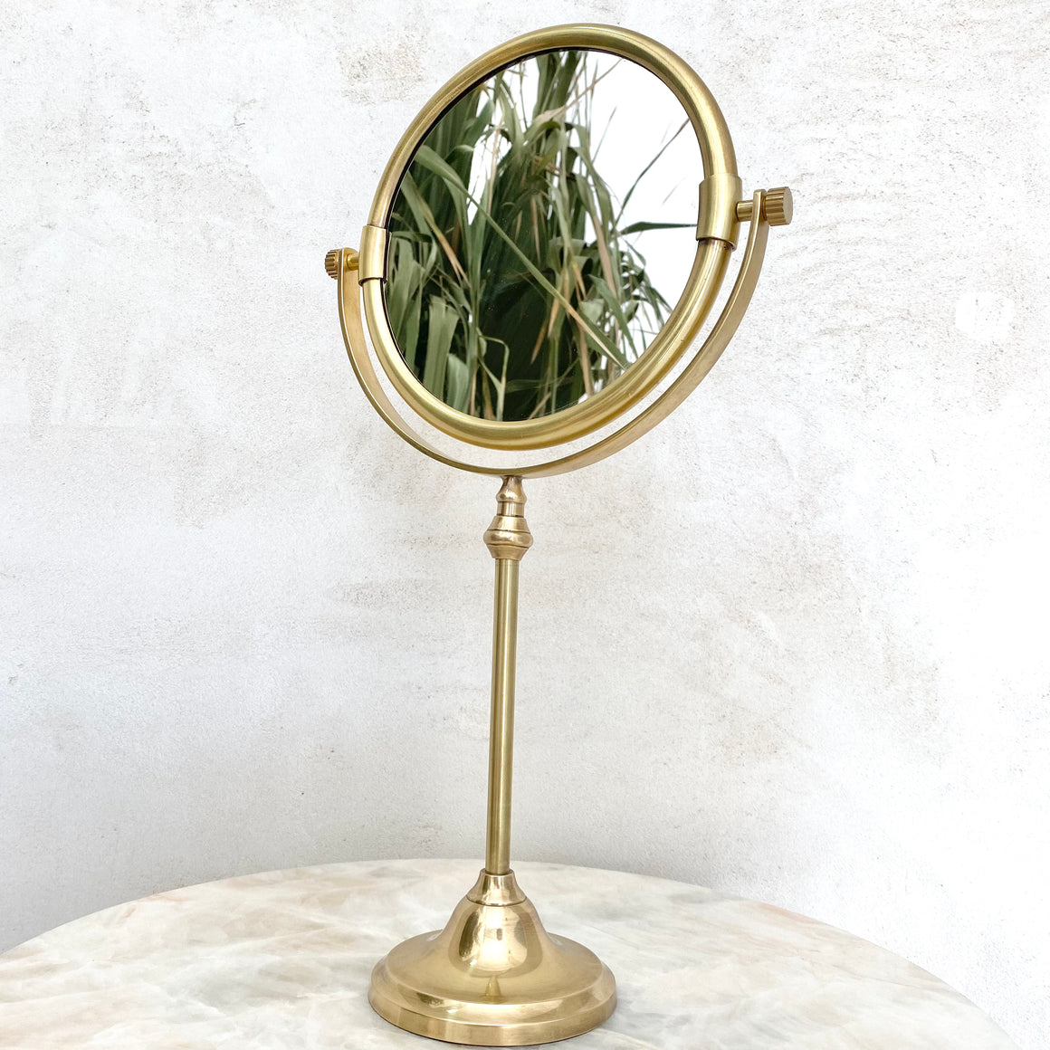 Brass Pedestal Mirror