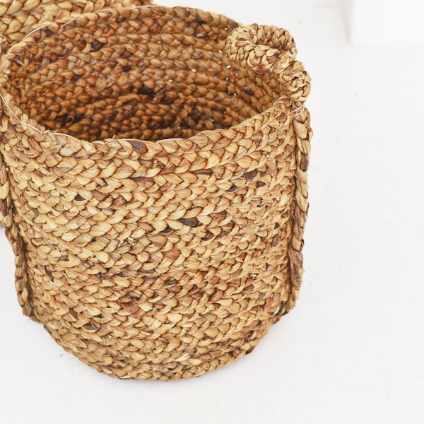 Jacinda Basket Handwoven with a water hyacinth braid, storage basket TRIBE
