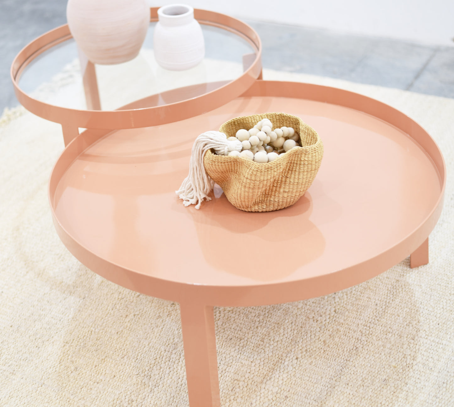Handmade Steel-Structured Paros Nesting Table