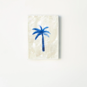 AHOY - Mini Tile, Mother of Pearl Blue Palm