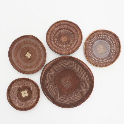 TongaBinga Plates - Chocolate w/ Grey - Wall Decoration