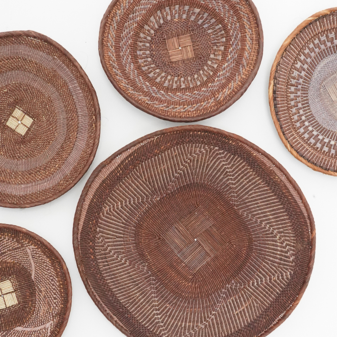 TongaBinga Plates - Chocolate w/ Grey - Wall Decoration