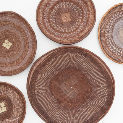 TongaBinga Plates - Chocolate w/ Grey - Wall Decoration