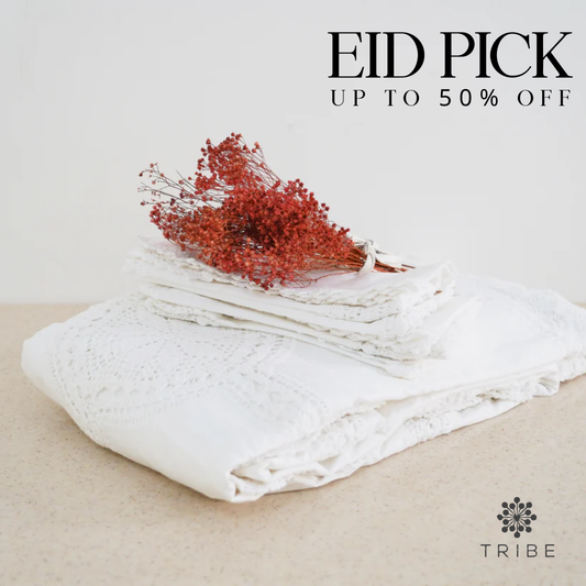 Crochet Linen Collection - Pearl Tablecloth