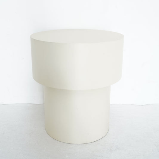 Andre Collection side table in microcement with smooth finish, showcasing minimalist and modern design.