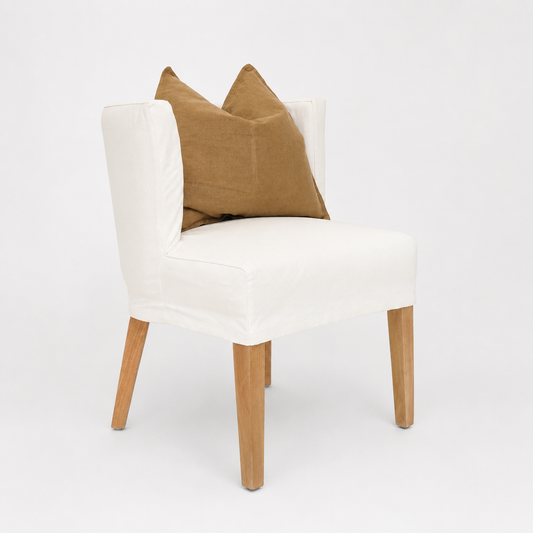 Signature Linen Curved-Back Chair
