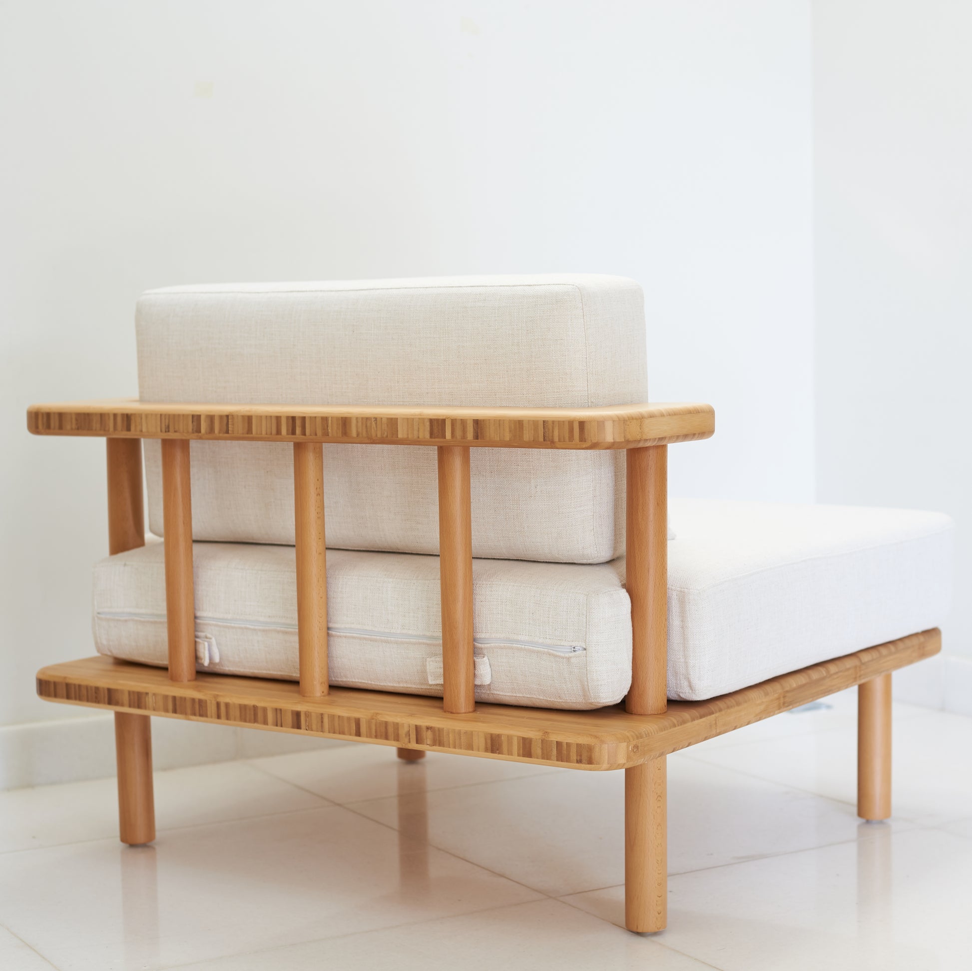 NuBambu Custom-Made Bamboo Wood Sofa - 1 seater