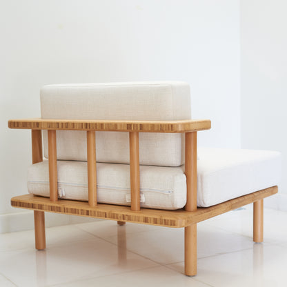 NuBambu Custom-Made Bamboo Wood Sofa - 1 seater