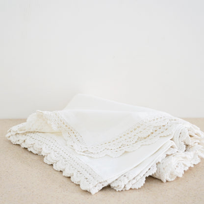 Crochet Linen Collection - Ruby Tablecloth