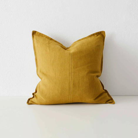 Yellow store throw cushions