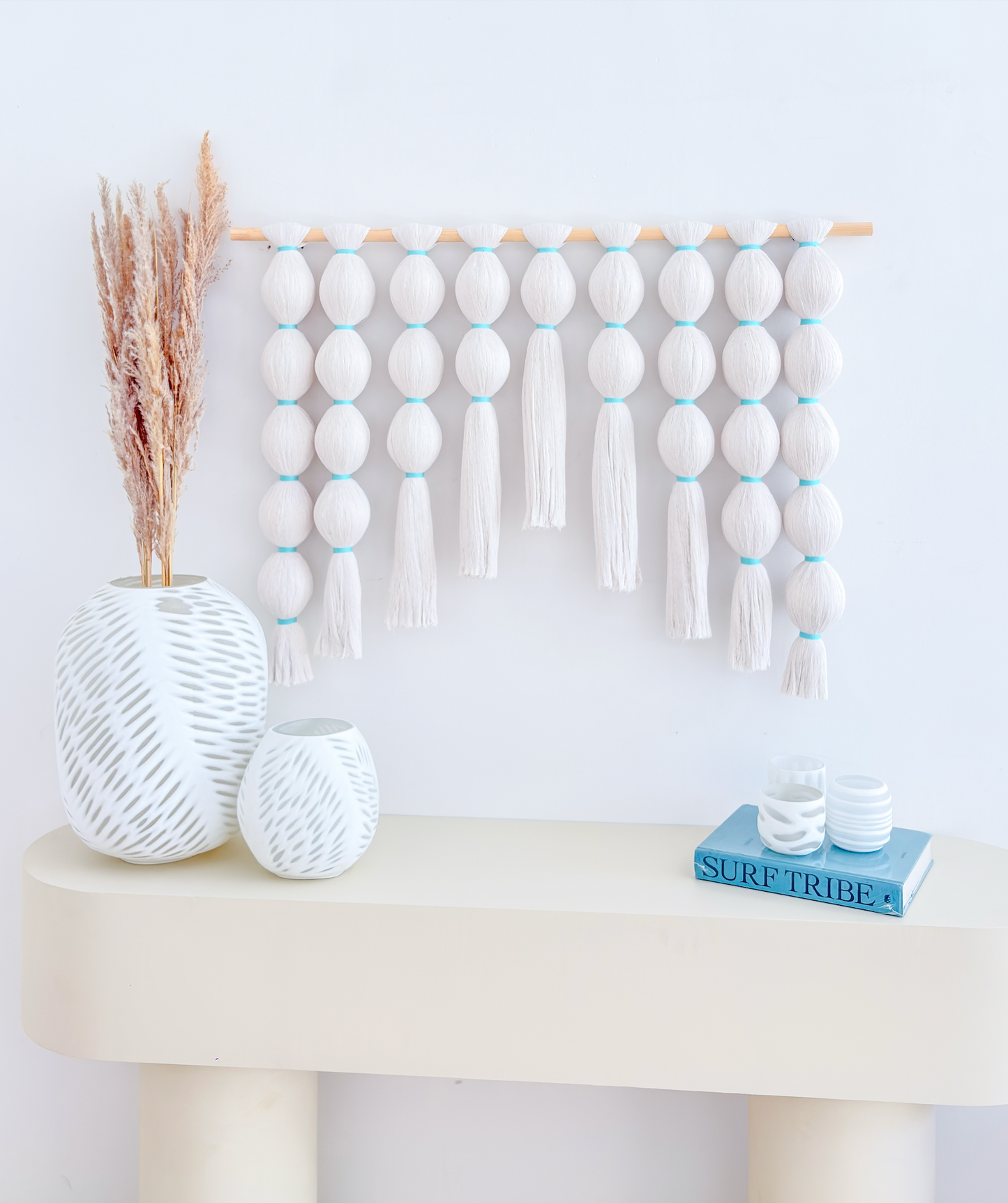 Ethreal Knots-Coral Wall Hanging