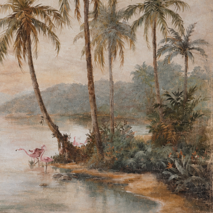 Luxe Banner Recycled Paper Print - Flamingo Beach