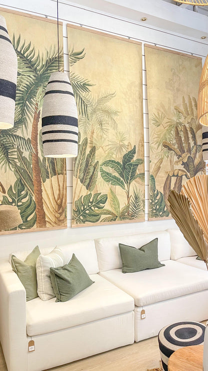 Luxe Banner Recycled Paper Print - Tropical Forest Triplet