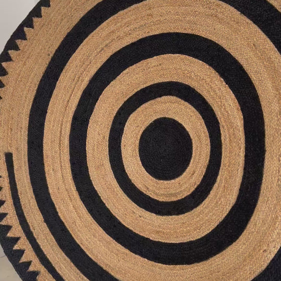 Round jute rug  – Corfu Tribal Chic eco-friendly rug - Tribe rugs collection