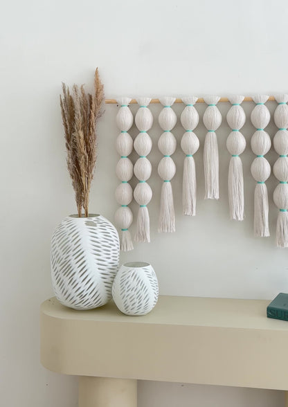 Ethreal Knots-Coral Wall Hanging