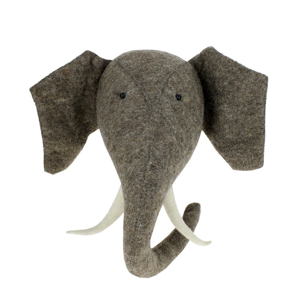Large Elephant Head with Tusks by Fiona Walker