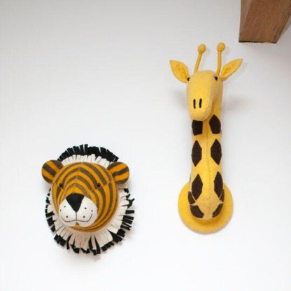 Tiger Large Double Ruff Head Wall Decor