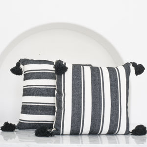 Cinnamon Black & White Stripe Cushion