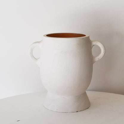 Earth Collection - Clara Ceramic Pot, white washed