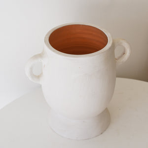 Earth Collection - Clara Ceramic Pot, white washed