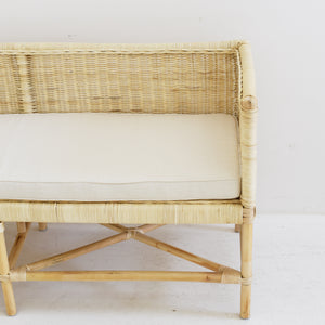 Deco Cane bench with back