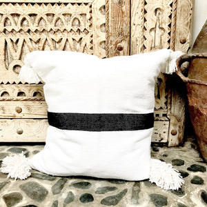 Cinnamon Stripe Cushion, Black and White