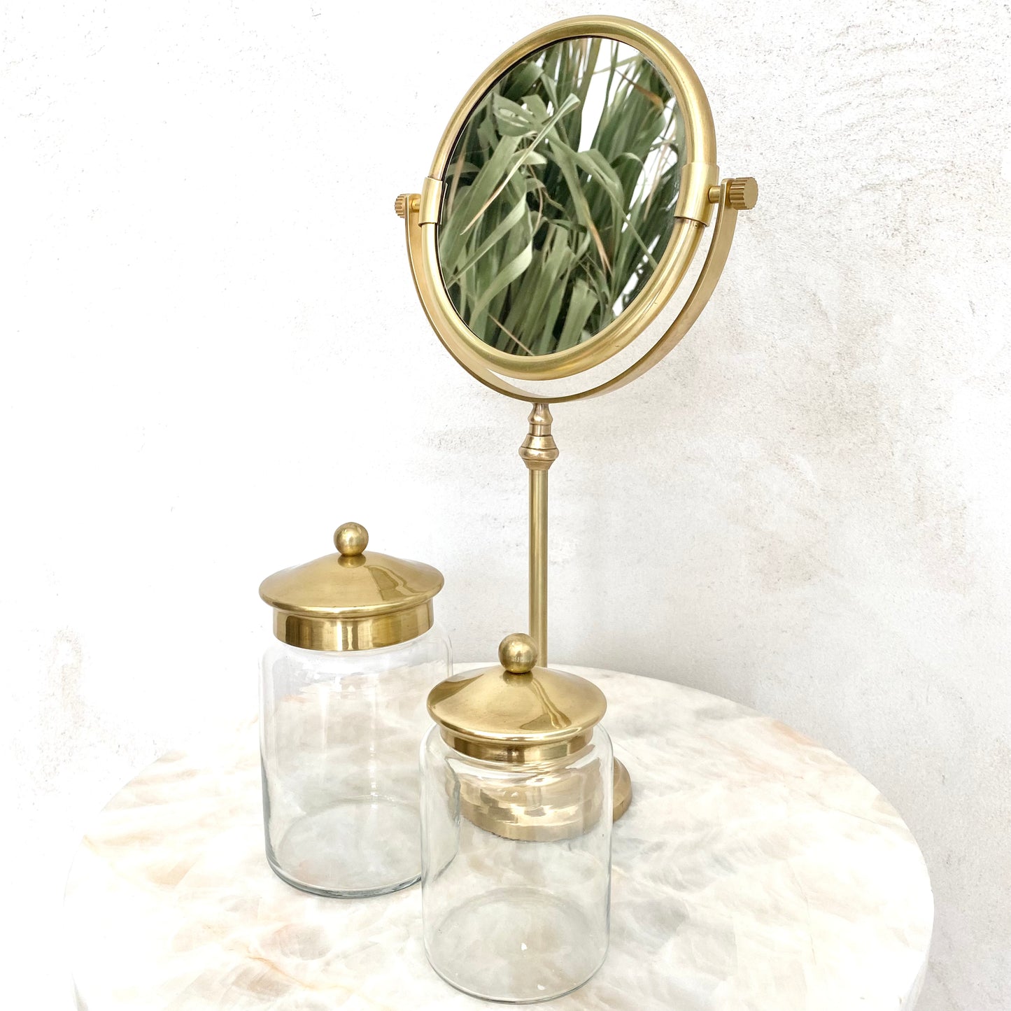 Brass Pedestal Mirror