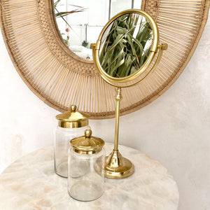 Brass Pedestal Mirror