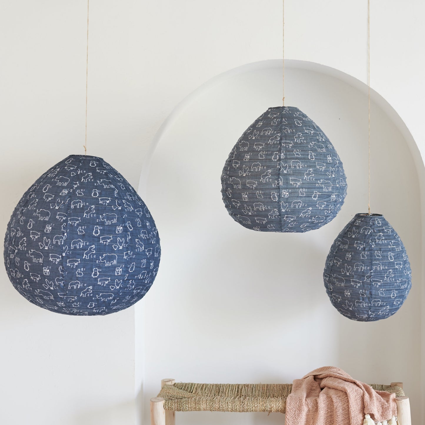 Lumiere Light Shades, Zoo Life Shade - Charcoal/Indigo