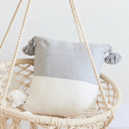 Cinnamon Half Grey & White Cushion