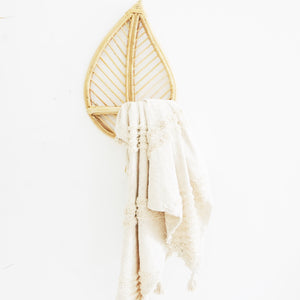 Rattan towel hanger