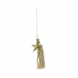 2 Small Gold Stars with jute tassel